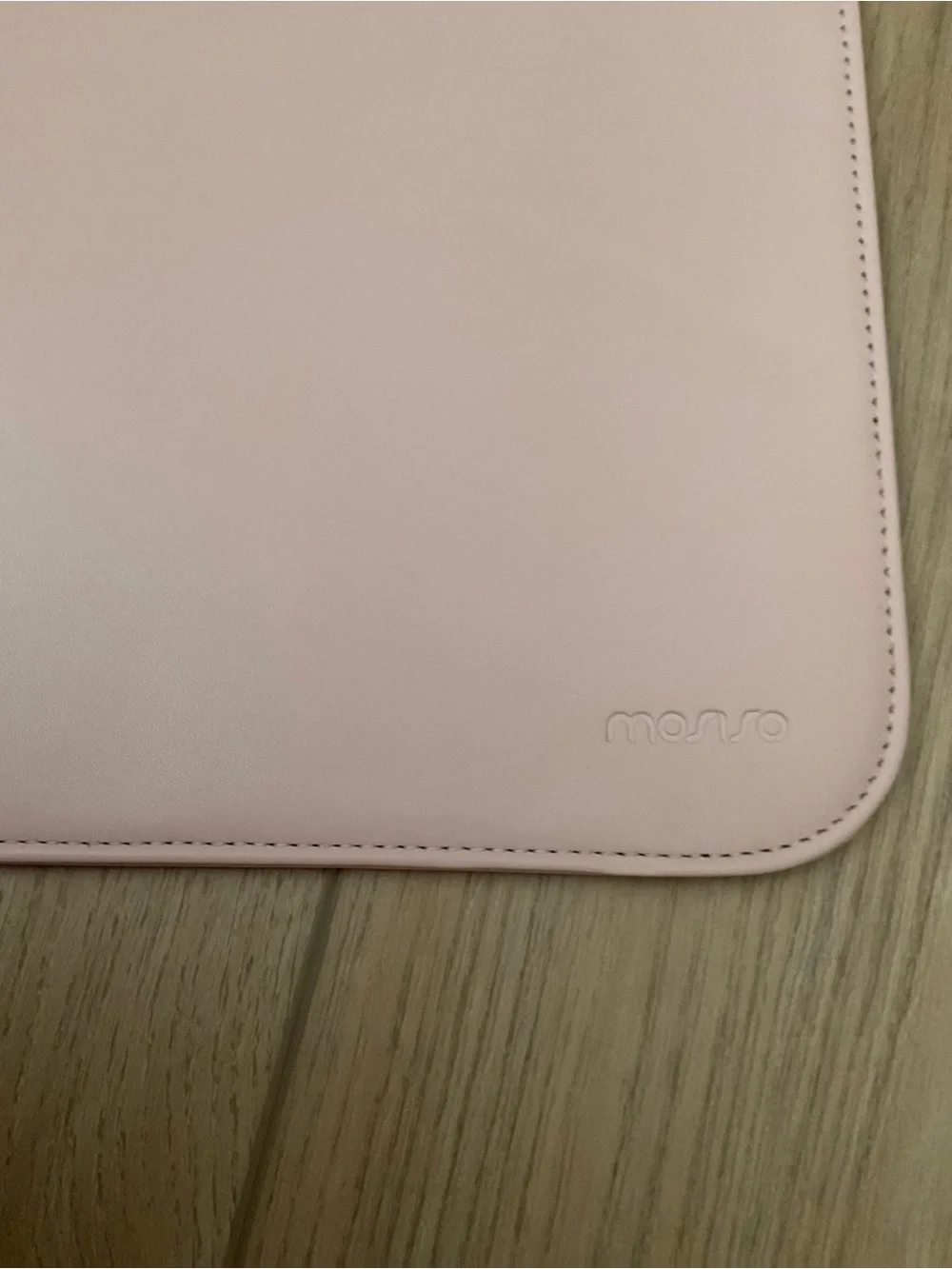 Mosiso 13” Pale Pink Faux Leather Magnetic Close Laptop Sleeve Soft Girl